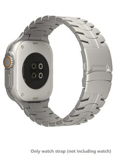 Generic Ultra stainless steel Bracelet for Apple Watch 49mm 45mm 44mm 42mm 46mm Luxury Men Band for Iwatch Series 9 6 5 4 Se 7 8 Ultra 2 49mm Band（silver grey） (Stainless Steel)  - Image 1