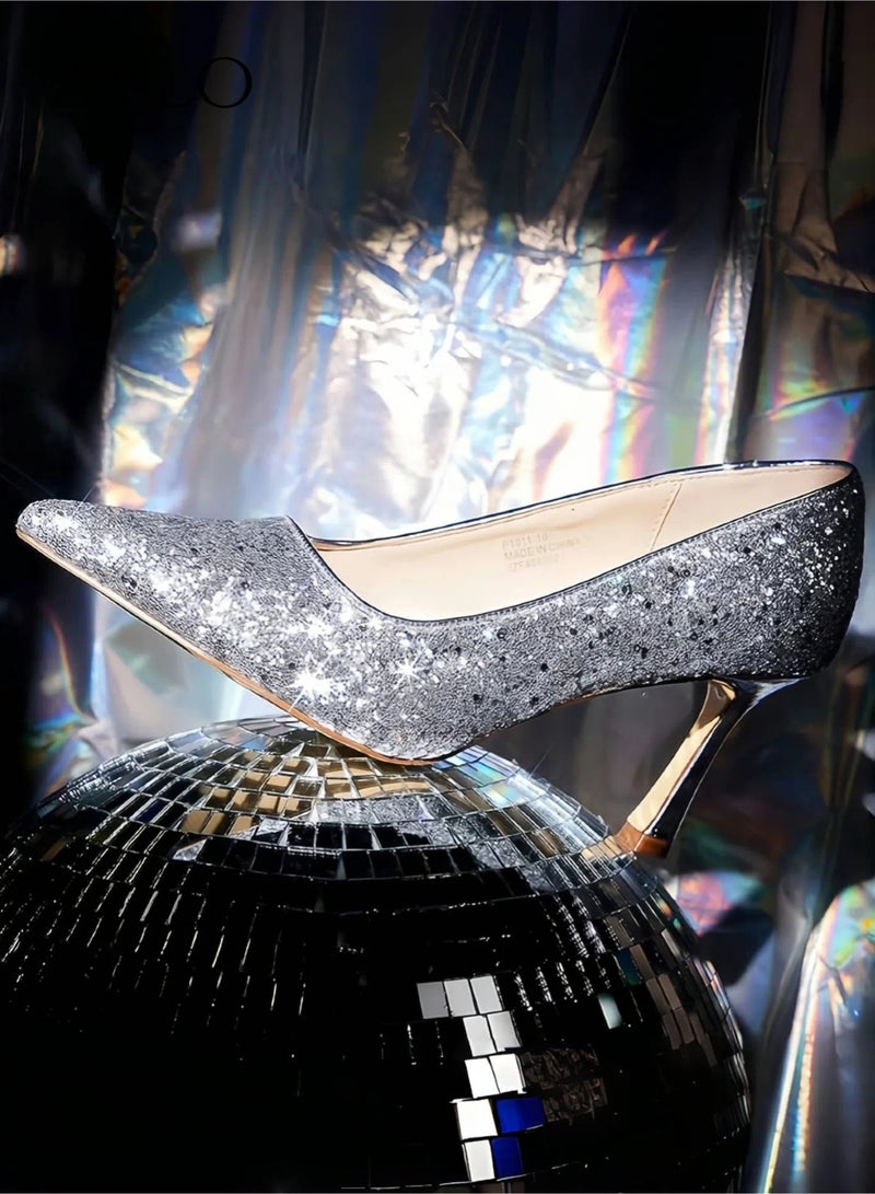 Zylo 9CM High Heels Pumps for Women Closed Toe Stilettos Heel Sexy Pointy Party Prom Dress Pump Shoes - Image 5