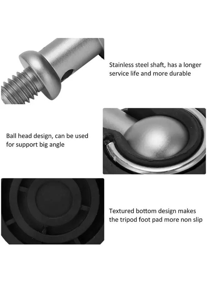 Black Rubber Non Slip Tripod Foot Pad 50mm Diameter Threaded Hole Camera Mount - Image 5