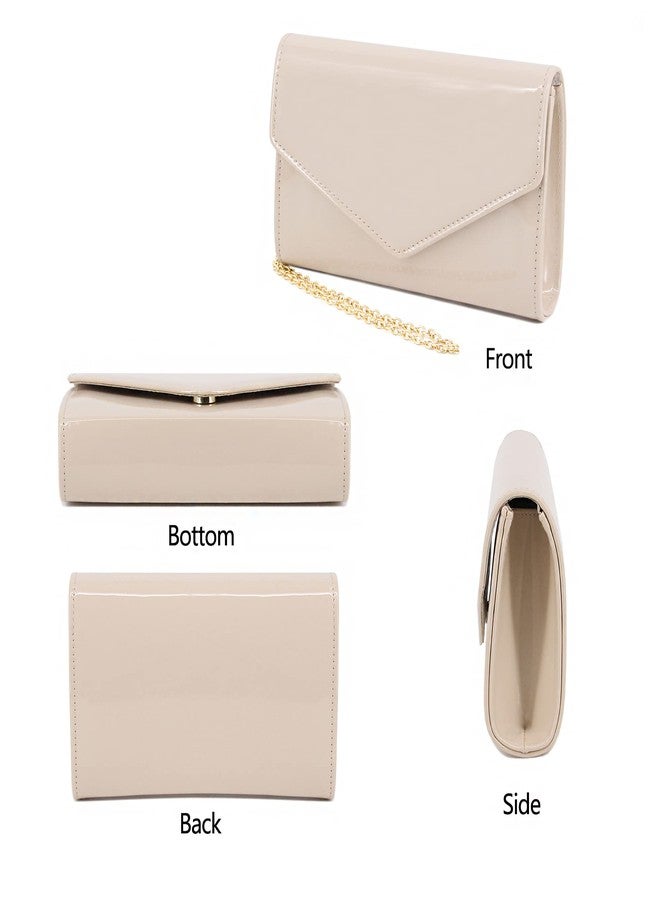 Naimo Patent Leather Glossy Envelope Clutch Flap Evening Bag Foldover Classic Handbag Wedding Party Clutches Purse - Image 4