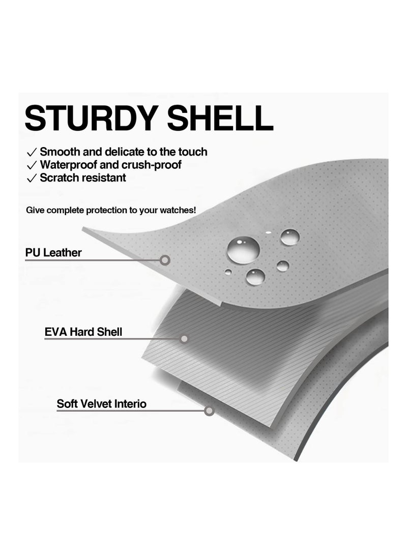 Men's PU Leather Watch Roll Travel Case - 3-Slot Organizer with Pillows, Portable Waterproof Watch Holder for Travel Gifts, Durable and Easy to Carry (1 Pack) - Image 4