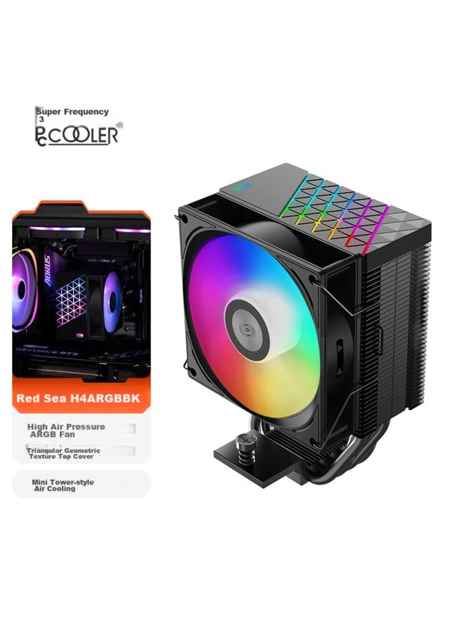 Pccooler Red Sea H4 Argb Black Cpu Air Cooler - Image 1