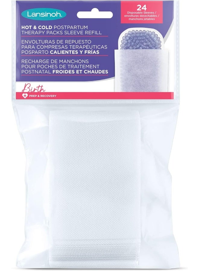 Lansinoh Hot & Cold Postpartum Therapy Packs Disposable Sleeve Refill, 24 Count - Image 1