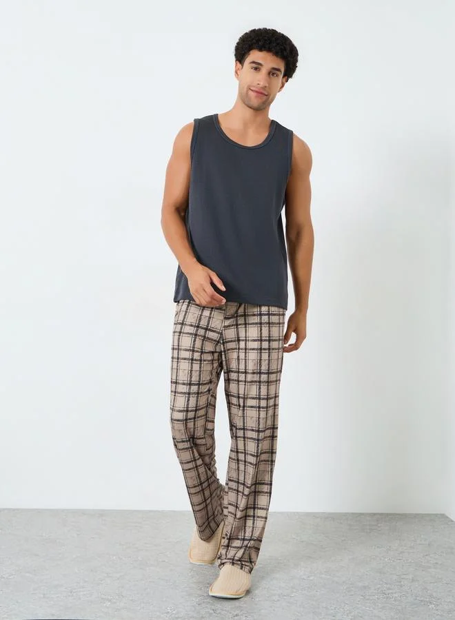 ستايلي Men Relaxed Fit Checked Print Pyjama