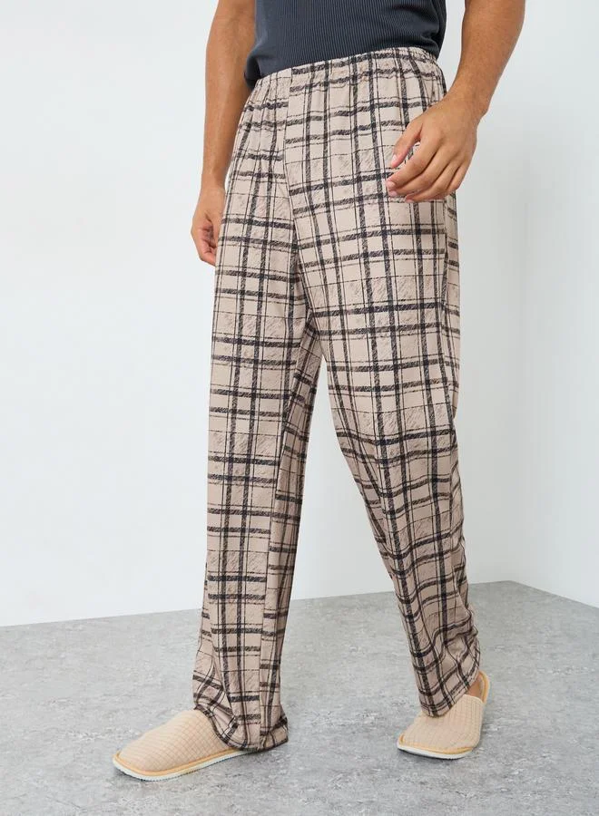 Men Relaxed Fit Checked Print Pyjama