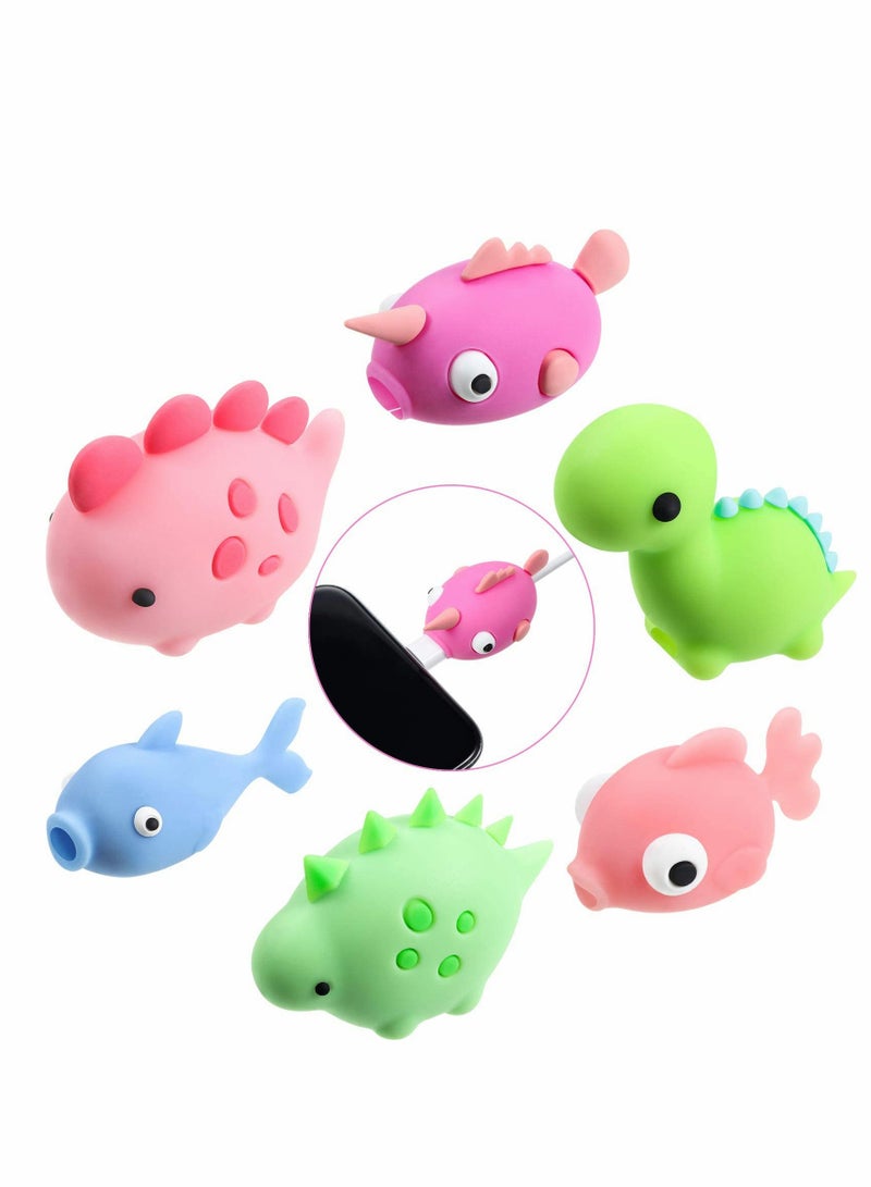 SYOSI Charger Cable Protector USB Charger Cable  Animal Type Protector Charger Cable Fits Most Phones and Tablet Cables 6pcs - Image 1