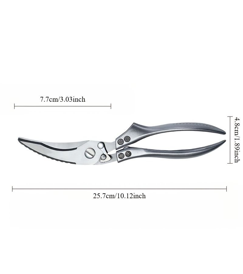 Kitchen Automatic Spring Loaded Poultry Shears For Chefs Concave Blade Safety Lock - Image 3