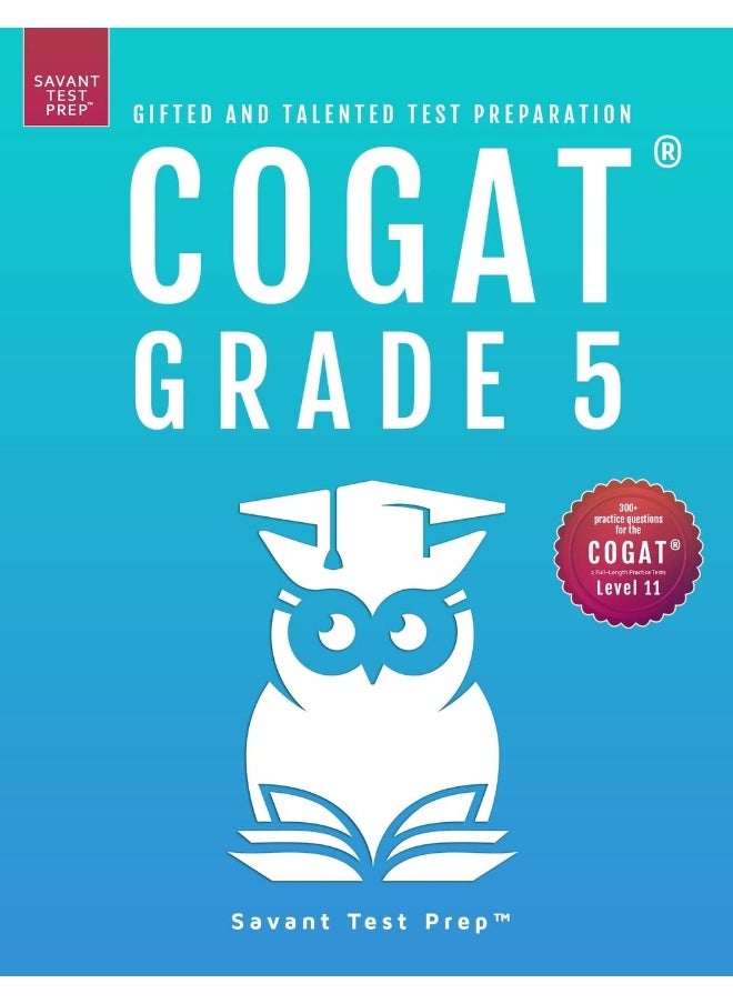 COGAT Grade 5 Test Prep-Gifted and Talented Test Preparation Book - Two Practice Tests for Children in Fifth Grade (Level 11)  - Image 1