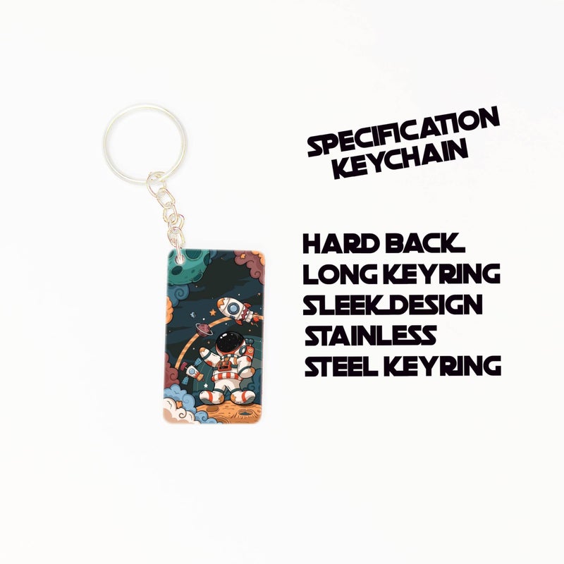 OUTFITQUE OUTFITQUE Premium (Pack of 2) Anime-120 Printed Long Keychain For Bike, Scooty, Car, MDF Keyholder - Image 3