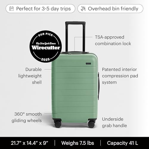 Away CarryOn Luggage 22Inch Lightweight Hardside Suitcase with 360 Spinner Wheels Interior Compression System TSAApproved Lock Sea Green - Image 3