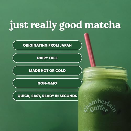 Chamberlain Coffee Strawberry Matcha Latte - Vegan Strawberry Matcha Latte With Oat Milk - Strawberry, Sweet, Citrus - Japanese Matcha Powder - 10 Servings - Image 4