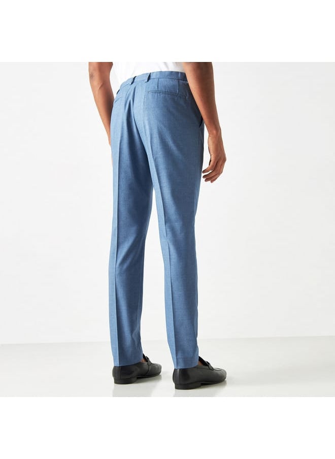 Iconic Iconic Solid Trousers with Button Closure  - Image 3