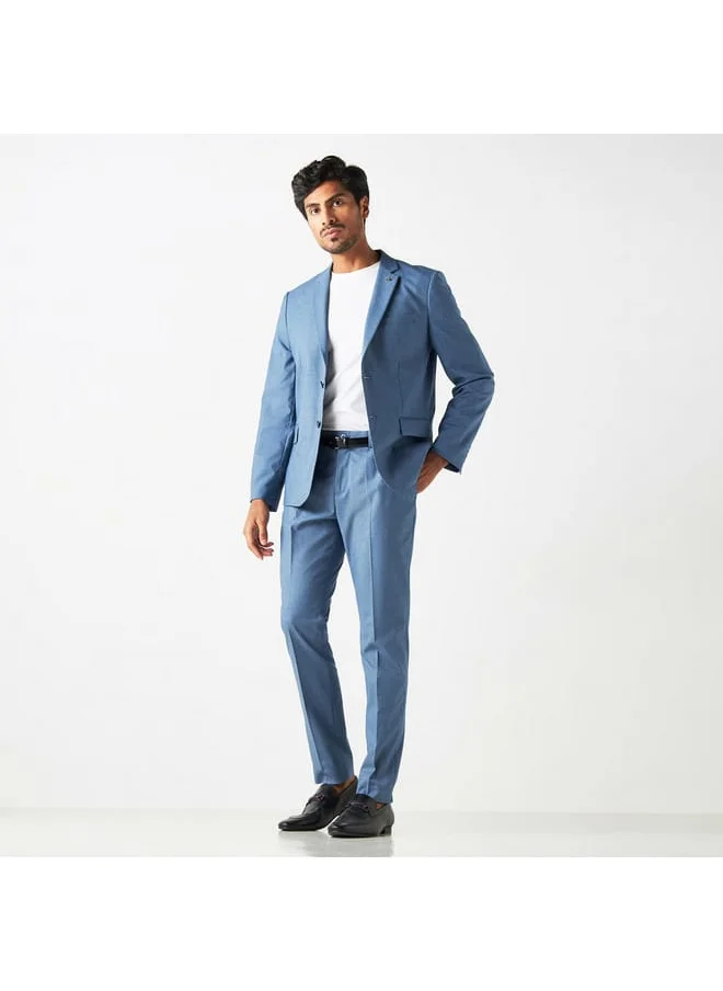 Iconic Iconic Solid Trousers with Button Closure