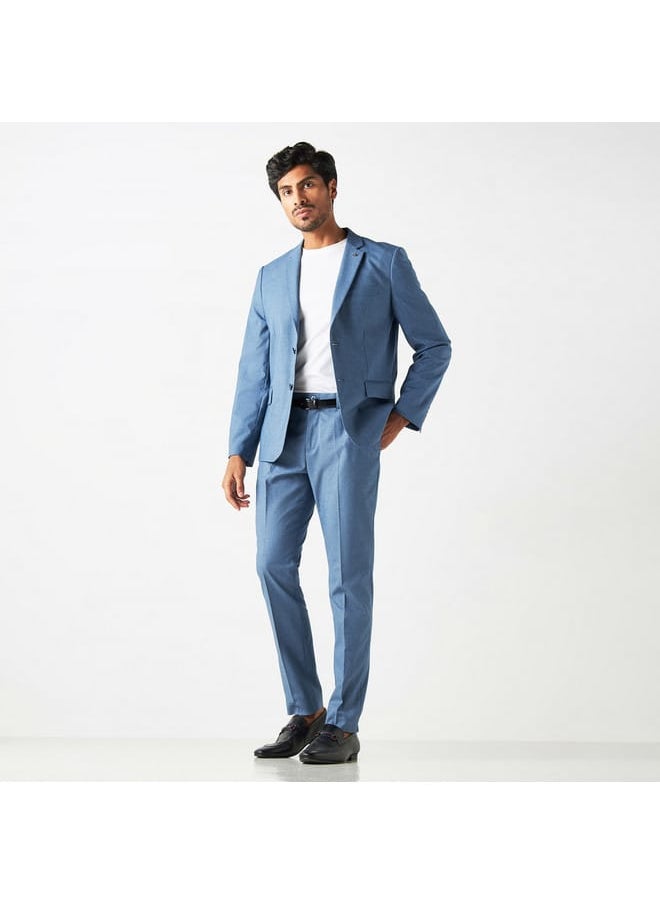 Iconic Iconic Solid Trousers with Button Closure  - Image 2