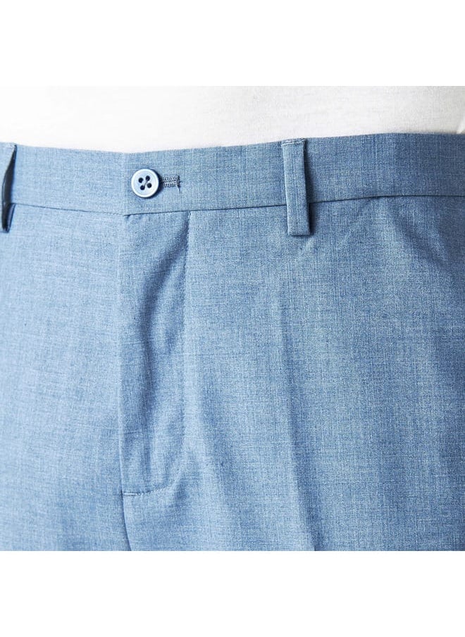 Iconic Iconic Solid Trousers with Button Closure  - Image 4