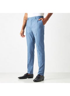 Iconic Solid Trousers with Button Closure