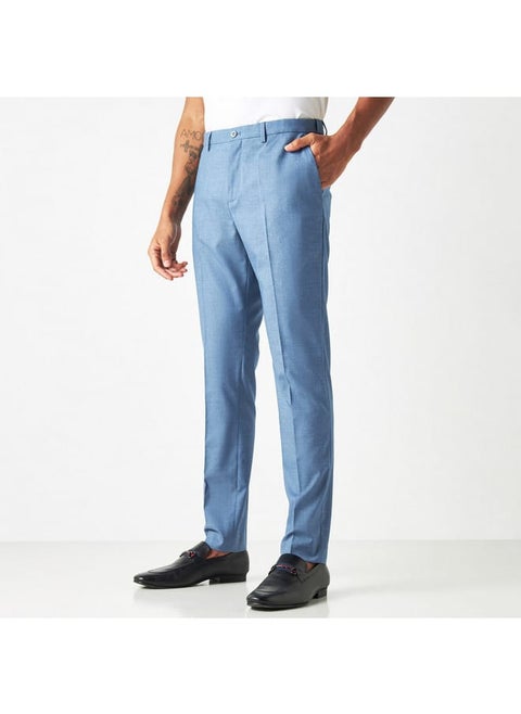 Iconic Solid Trousers with Button Closure
