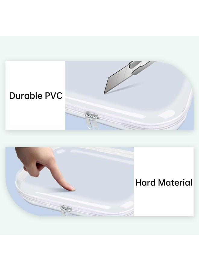 honitty Clear Hard Shell Zipper Case,3PCS Transparent Clear Zipper Pouches,Hard Side Plastic Case Set,Portable Travel Storage Organizer Bins - Image 5