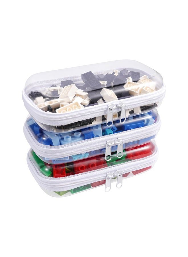 honitty Clear Hard Shell Zipper Case,3PCS Transparent Clear Zipper Pouches,Hard Side Plastic Case Set,Portable Travel Storage Organizer Bins - Image 1