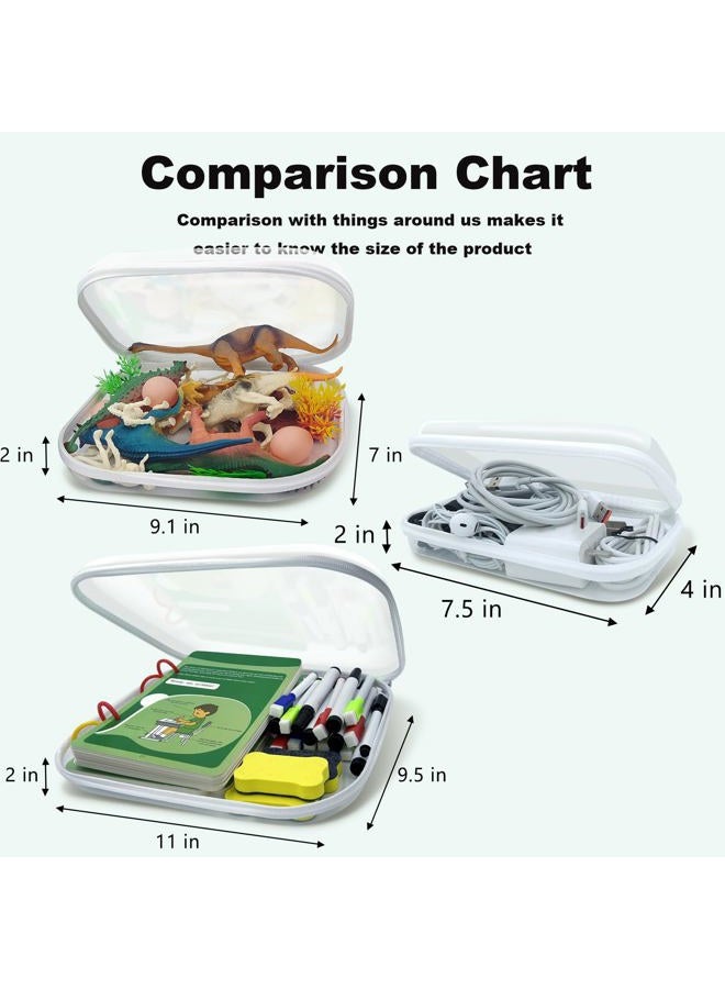 honitty Clear Hard Shell Zipper Case,3PCS Transparent Clear Zipper Pouches,Hard Side Plastic Case Set,Portable Travel Storage Organizer Bins - Image 3
