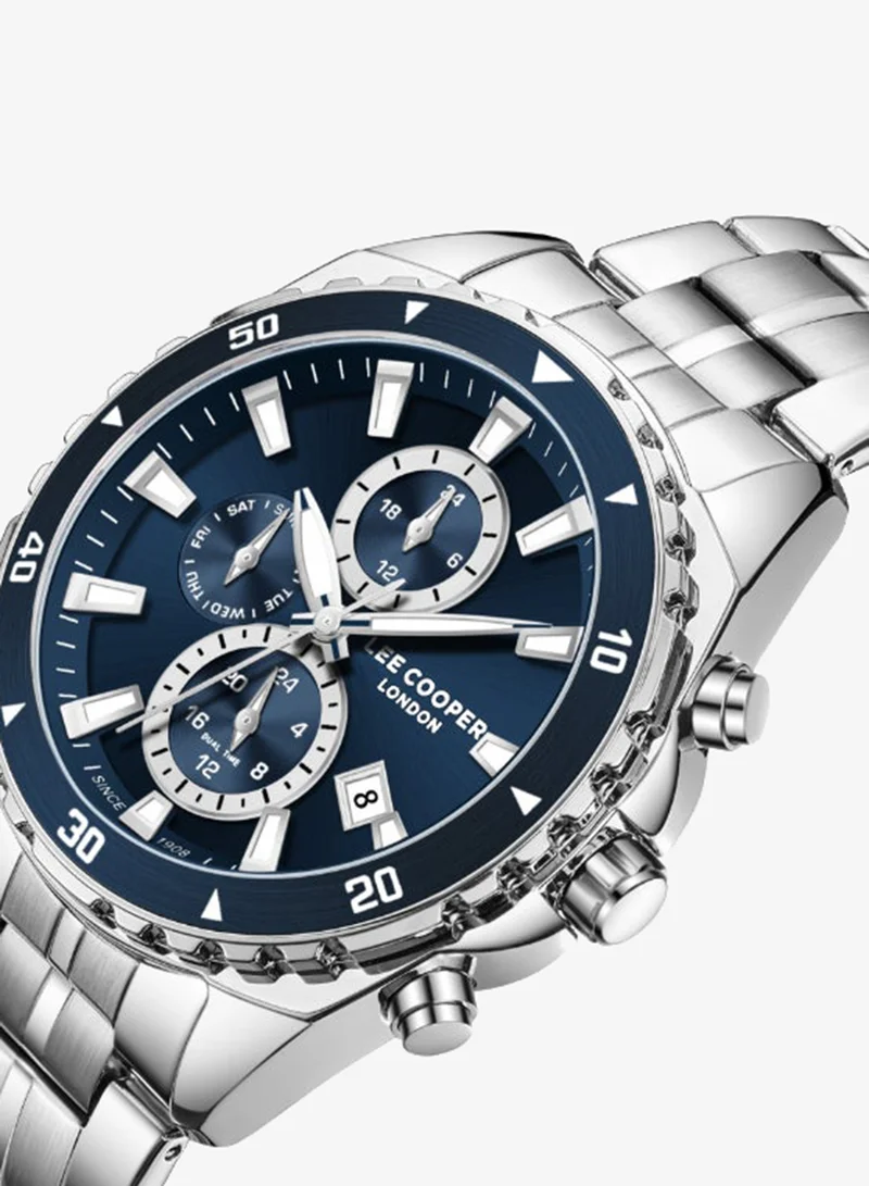 Lee Cooper Dark Blue Men's Metal Multi Function Watch LC08217.390 - 44 mm for Men | Best Price UAE