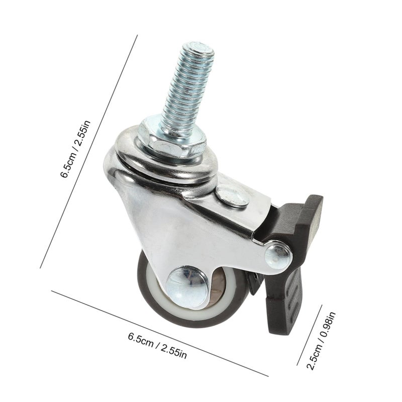 5 TPR Swivel Caster Wheels with Brake for Furniture Flowerpot Holders - Image 3