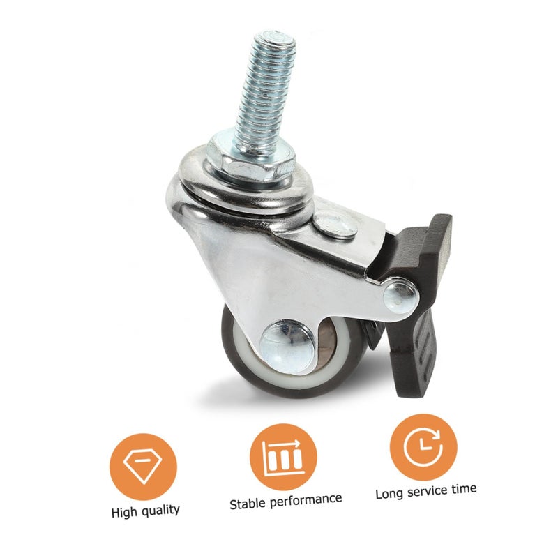 5 TPR Swivel Caster Wheels with Brake for Furniture Flowerpot Holders - Image 5