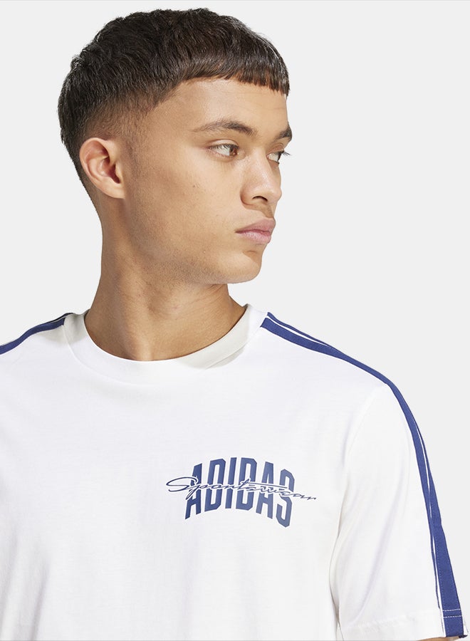 Adidas Collegiate Script Graphic T-Shirt - Image 4