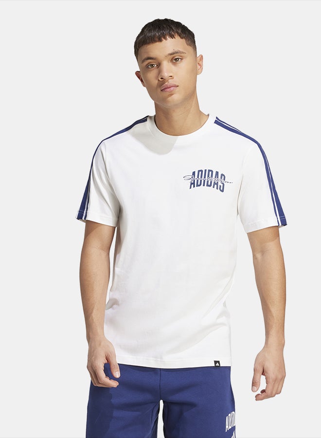 Adidas Collegiate Script Graphic T-Shirt - Image 1