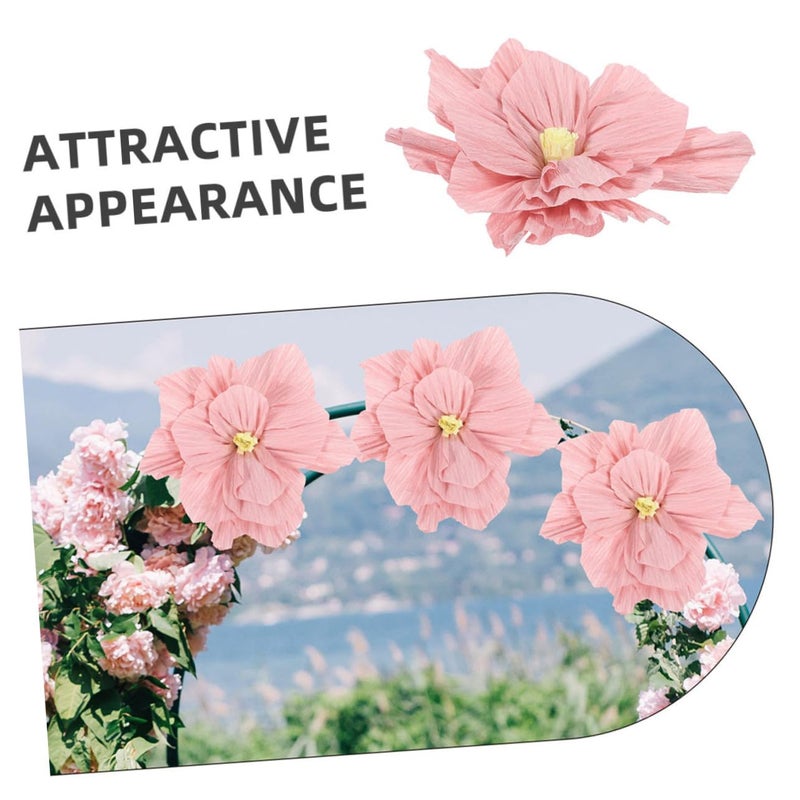 Crepe Paper Flowers 10Pcs For Wedding Party Nursery Decor Wall Ceiling Design - Image 4