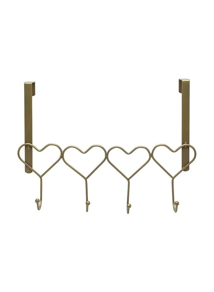 Over The Door Hanger | Over The Door Hook | Coat Rack And Movable Clothes Rack With 4 Hooks For Hanging | Heavy Duty Aluminum Door Organizer For Towels, Clothes, Hats, Bags, Behind Bathroom Door - Image 1