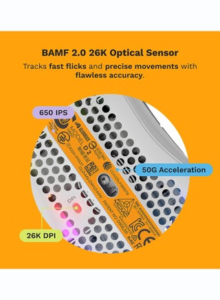 ماوس الألعاب موديل D 2 RGB سلكي - أبيض غير لامع - view 5