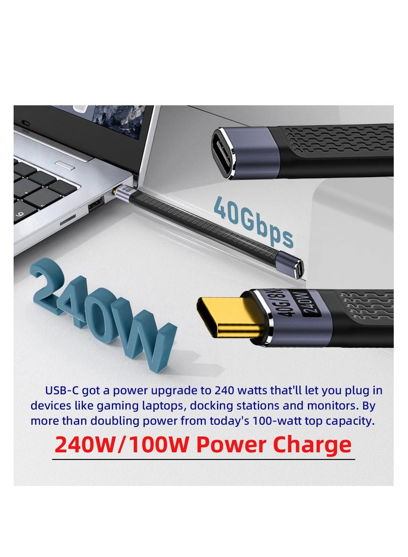 40Gbps USB4 Male to Female Straight Slim Flat Extension Cable 13cm with 240W Charg-ing and 8K@60Hz Compatible with Thunderbolt3/4 - Image 3