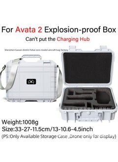 Generic Suitable For DJI Avata Crossing Machine Backpack Flight Glasses Portable Storage Bag Accessories F Explosion-proof Box-Color:avata2 White Explosion-proof Box With Shoulder Strap Aircraft Logo  - Image 1
