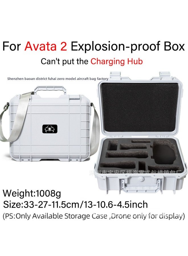 Suitable For DJI Avata Crossing Machine Backpack Flight Glasses Portable Storage Bag Accessories F Explosion-proof Box-Color:avata2 White Explosion-proof Box With Shoulder Strap Aircraft Logo  - Image 1