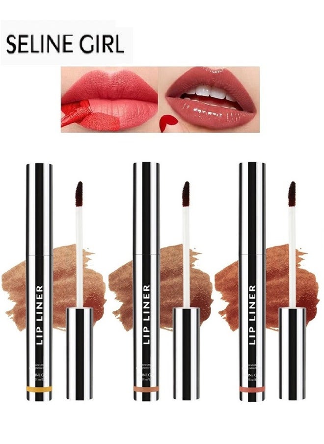 SELINE GIRL Lip Liner - Peel Off Lip Liner Tattoo, Peel Off Lip Stain, Long Lasting Lip Stain Peel Off, Infused with Hyaluronic Acid & Vitamin E, Makeup Gift for Women （3PCS-#01、#02、#03）  - Image 1