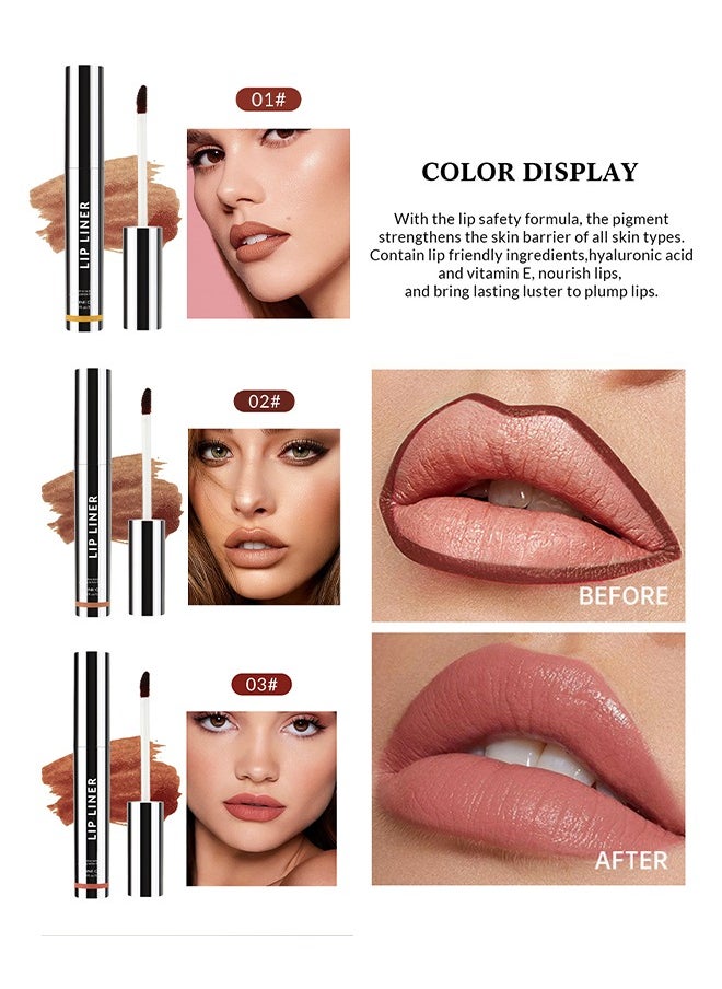 SELINE GIRL Lip Liner - Peel Off Lip Liner Tattoo, Peel Off Lip Stain, Long Lasting Lip Stain Peel Off, Infused with Hyaluronic Acid & Vitamin E, Makeup Gift for Women （3PCS-#01、#02、#03）  - Image 4