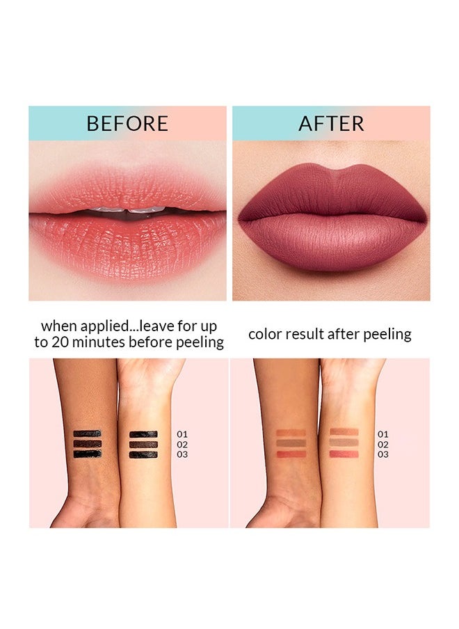 SELINE GIRL Lip Liner - Peel Off Lip Liner Tattoo, Peel Off Lip Stain, Long Lasting Lip Stain Peel Off, Infused with Hyaluronic Acid & Vitamin E, Makeup Gift for Women （3PCS-#01、#02、#03）  - Image 5