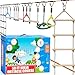 Hyponix Sporting Hyponix Ninja Warrior Obstacle Course for Kids  2 x 50 ft Slackline with 10 Outdoor Ninja Obstacles Supports 880lbs  Monkey Net RatchetTight Tech Climbing Swinging  Balance Training Ages 3 - Image 4