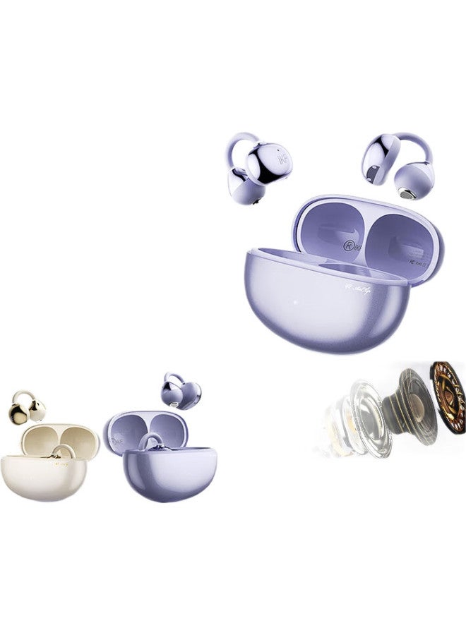 iKF Air Clip Art Edition Bluetooth Earphones True Wireless Open-Air Bone Conduction Earphones Hifi Sound Quality Long Battery Life Sports Student Music Starlight Purple - Image 2
