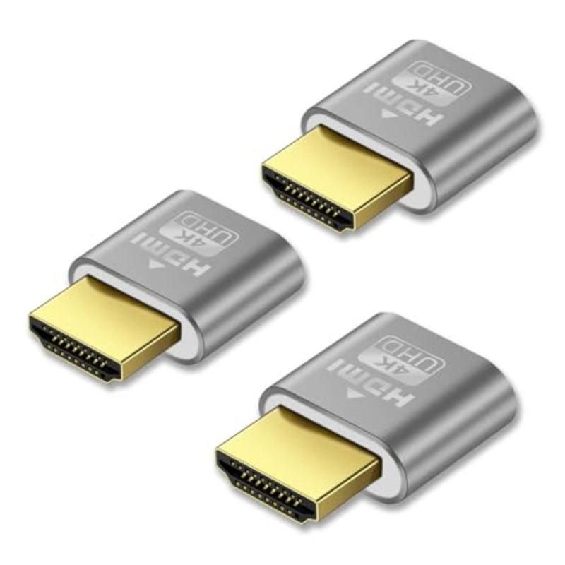 4K HDMI Dummy Plug, 3 PCS High Resolution Display Emulator with EDID Support, Virtual Monitor Adapters for Crypto Mining and Remote Desktop Setup - Image 1