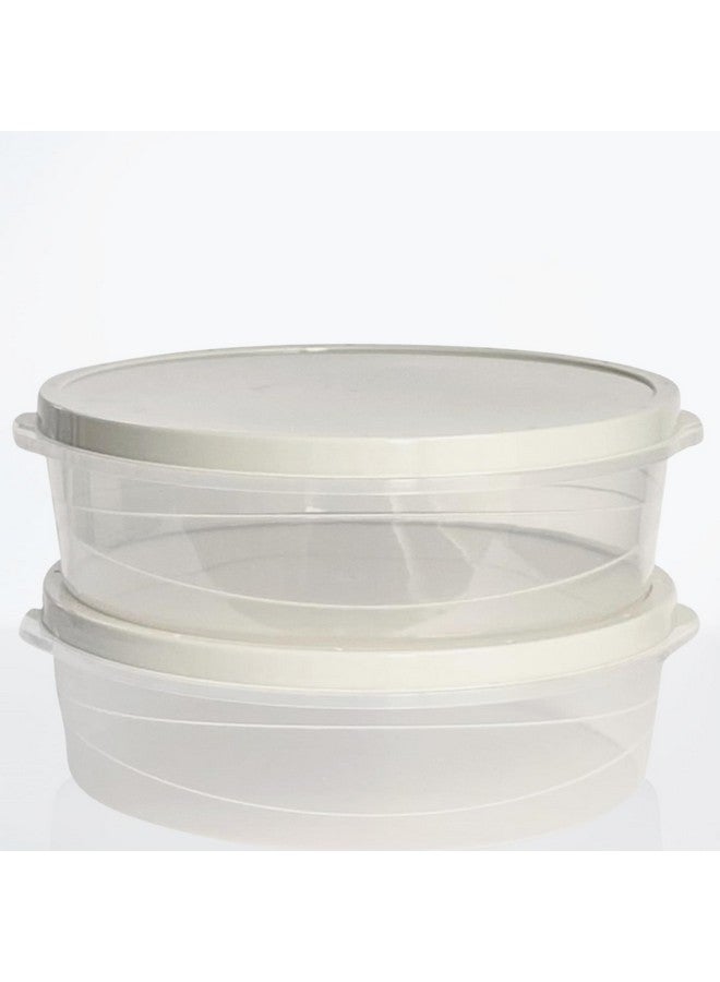 إيفلوتس عبوة من قطعتين من إيفلوتس، حاوية تخزين طعام محكمة الإغلاق، مقاس 25.4 سم، مزودة بغطاء - حامل محمول للفطائر والكعك والكعك الصغير والمزيد - مصنوعة من البلاستيك الشفاف الخالي من مادة BPA - آمنة وسهلة النقل - Image 1