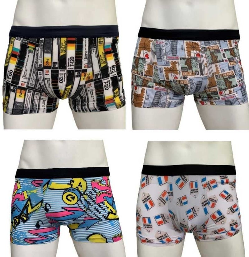 ASJAR Printed Cotton Mid Waist Plus Ice Silk Elasticity Best Fitting Boxer Brief Shorts Pants/Underwears for Men (Pack of 3) (Multicolor) (XL) - Image 4