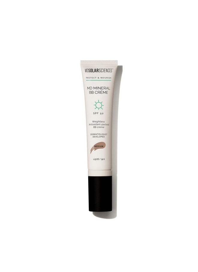 MDSolarSciences - Md Mineral Bb Crème Spf 50 Beauty Balm Sunscreen For Face Vegan Broad Spectrum Uv Protection Blendable Tinted Cream Smooth Natural Matte Finish Medium 1.23 Oz - Image 1