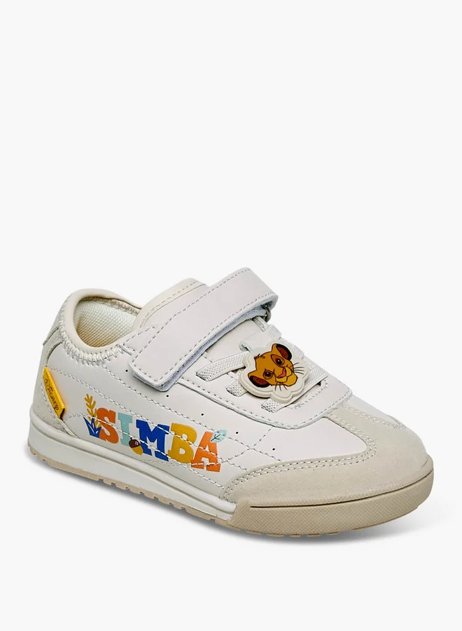 ديزني Boys Simba Print Hook & Loop Sneakers