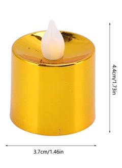 KASTWAVE Flameless Candles Set, 12 Pack Gold LED Votive Tea Lights, Battery Operated Gold Glitter Flickering Fake Candles, LED Electronic Candle Lamp for Wedding Birthday Party Home Decor  - Image 5