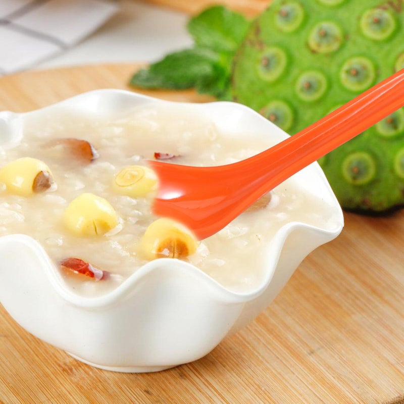 6Pcs Orange Melamine Soup Spoons with Hook Long Handle Kitchen Ladles - Image 5