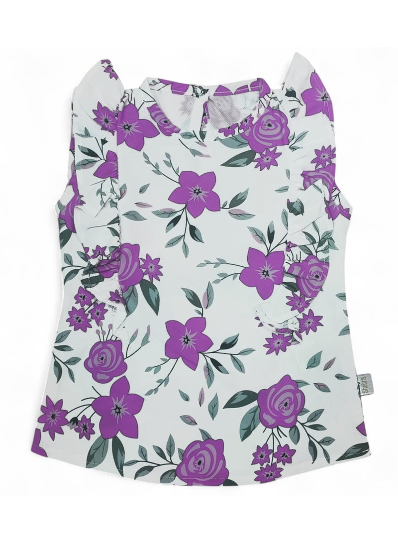 BabyShoora Baby Girl Summer Purple Shorts Set - Image 3