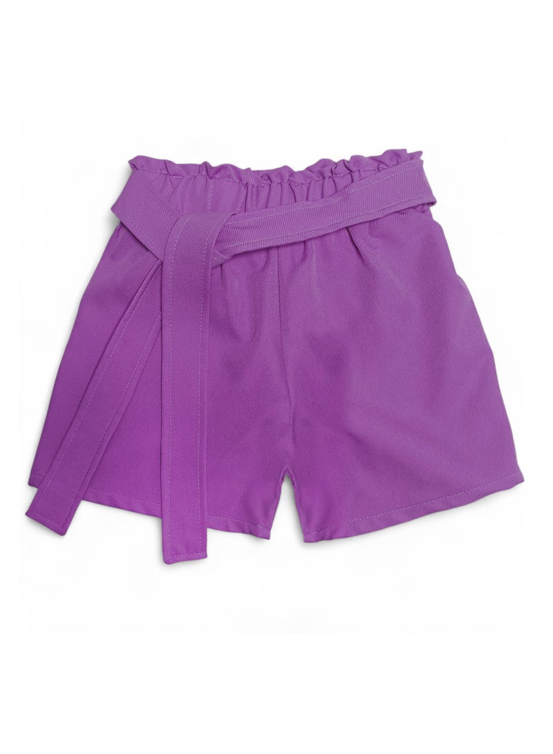 BabyShoora Baby Girl Summer Purple Shorts Set - Image 2