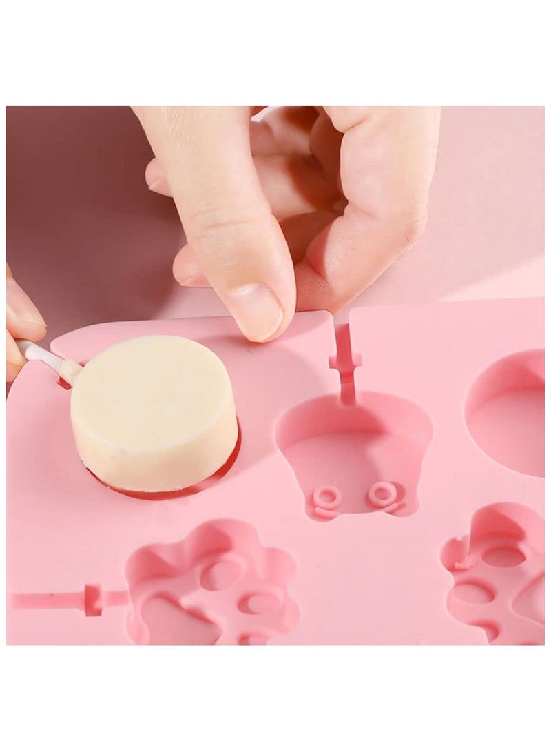 Chocolate Molds - Easy Release & Clean, Durable, DIY Chocolate and Cheese Lollipops,For Food-Safe, BPA-Free, Gift for Kids and Beginners, Pink - Image 4